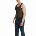 thumbnail image 5 of Gvdentm Black Tank Tops Men Men's Mesh Fishnet Muscle Top See Through Shirts Fitted Crew Neck Tee Clubwear Black L, 5 of 8