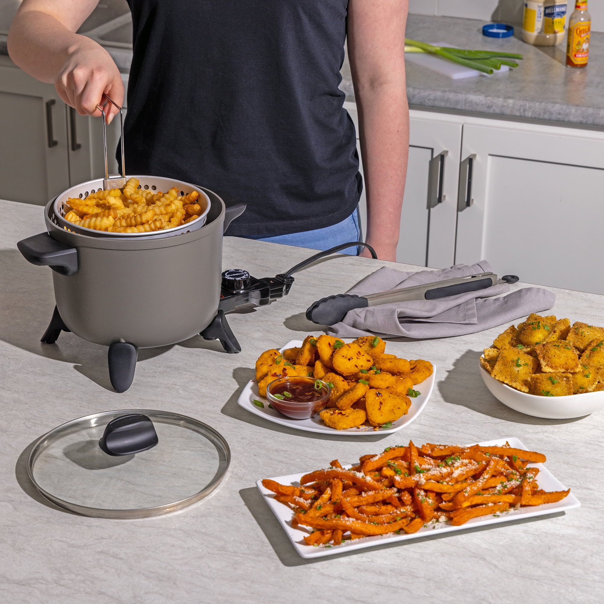 Presto Kitchen Kettle Multi-Cooker with Non-Stick Feature, Electric Deep Fryer