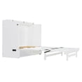 thumbnail image 6 of Full Size Solid and Stable Murphy Bed with Large Drawer,USB Ports and Outlets (White), 6 of 15