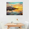 thumbnail image 2 of JRXY  Canvas Prints Wall Art Peggy's Cove Lighthouse Sunset Ocean View Landscape Nature Pictures Stretched Canvas Wooden Framed for Living Room Bedroom and Office Wall Decor picture1, 2 of 4