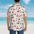 thumbnail image 3 of Lsque Vintage Christmas Reindeer pattern Hawaiian Shirt for Men, Unisex Summer Beach Casual Short Sleeve Button Down Shirts-3X-Large, 3 of 9