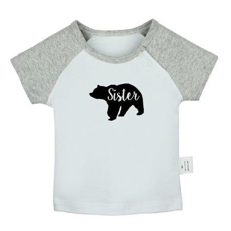 

Sister Bear Novelty T shirt For Baby Newborn Babies T-shirts Infant Tops 0-24M Kids Graphic Tees Clothing (Short Gray Raglan T-shirt 12-18 Months)