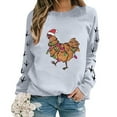 thumbnail image 3 of Shadoumai Christmas Chicken Graphic Sweatshirts For Women Crew Neck Pullover Cute Xmas Long Sleeve Crewneck Sweatshirt Pullover Tops, 3 of 5