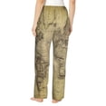 thumbnail image 3 of Kll Womens Vintage World Map Print Pajama Pants Soft Pajama Bottoms For Women Cozy Lounge Pants, 3 of 9