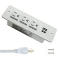 thumbnail image 1 of Conference Power Bar with Usb Ports Recessed Mountable Power Strip with 3 Outlets 2 USB for Desk Cabinet, 1 of 4