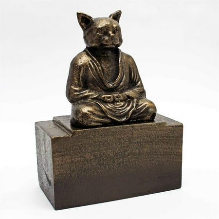 Design Toscano Spirit of Zen: Meditating Cat Cast Iron Bookend
