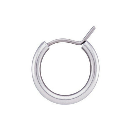 Jewelryweb Rhodium Titanium Hoop Earring Pair