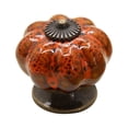 thumbnail image 3 of 6xRound Pumpkin Shape Ceramic Cabinet Pull Knobs Orange, 3 of 6