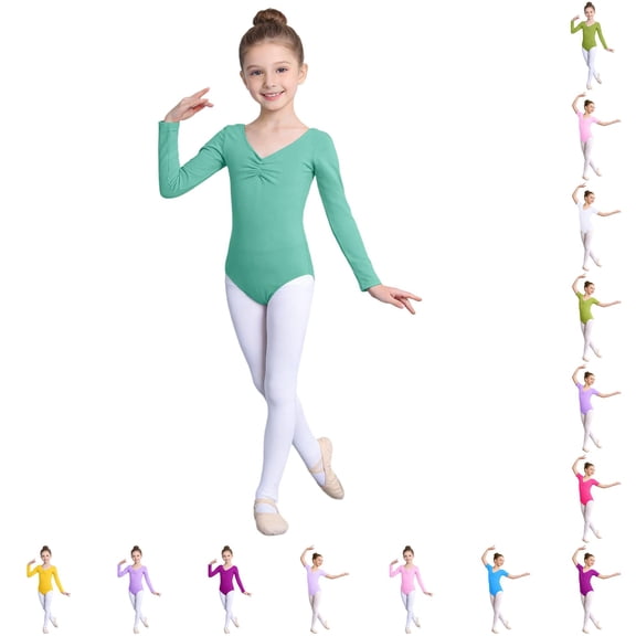 AWZXDE Toddlers girls' bodysuits Ruched Front Snap Crotch Girls jumpsuits Soft Stretch Little Girls Clothes Dance Daily Outfit White - 3-4 Years