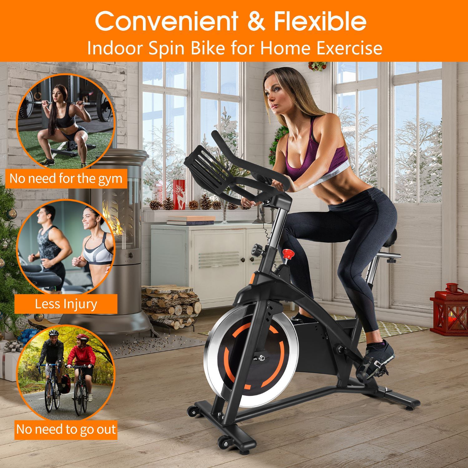 Stationary Exercise Bike Bicycle Cycling Fitness Cardio Workout Home Xmas Gfits 