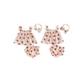 thumbnail image 2 of BemeyourBBs Newborn Baby Girl Strawberry Outfit Summer Clothes Flying Sleeve Babydoll Shirt Tops Ruffle Shorts and Headband 3 Piece Clothing Set, 2 of 9