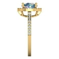 thumbnail image 3 of 1.8 ctw with Simulated Diamond Halo Accents Anniversary Ring for Women | Round Cut Blue Moissanite | Hyperallergenic Solid 14K Yellow Gold, 3 of 5