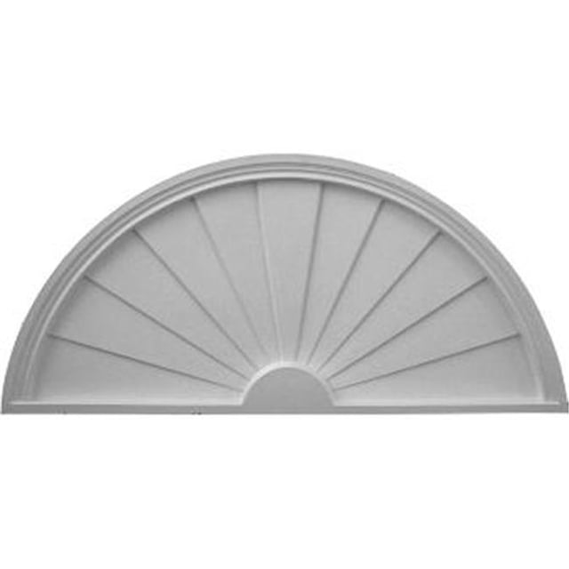 36 In. W X 18 In. H X 2 In. P Architectural accent Half Round Sunburst Pediment