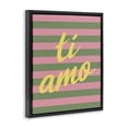 thumbnail image 2 of Stupell Industries Mid-Century Ti Amo Pink Green Stripes Black Floating Frame Canvas Art, 17 x 21, by SD Graphics Studio, 2 of 8