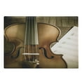 thumbnail image 1 of Violin Cutting Board, Classical Music Themed Photo of Instrument and Empty Music Sheet, Decorative Tempered Glass Cutting and Serving Board, in 3 Sizes, by Ambesonne, 1 of 2