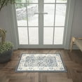 thumbnail image 3 of Traditional 2x3 Area Rug (2' x 3') Floral Dark Gray Indoor Scatter Easy to Clean, 3 of 10
