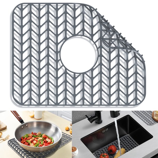 Sink Protectors for Kitchen Sink YIBUKIY 16.2"x 12.5" Sink Mat Heat