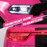 Dodge Electric Ride on Cars for Kids, 24V Licensed Dodge Durango Powered Ride on Toy with Parent Remote Control, Electric Car Vehicle for Girls 3-6 w/Music Player/LED Light/Safety Belt, Pink