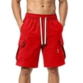 thumbnail image 2 of Men's Casual Dressy Cargo Shorts Lightweight Elastic Drawstring Waist Shorts Relaxed Fit with Side Pockets, 2 of 5