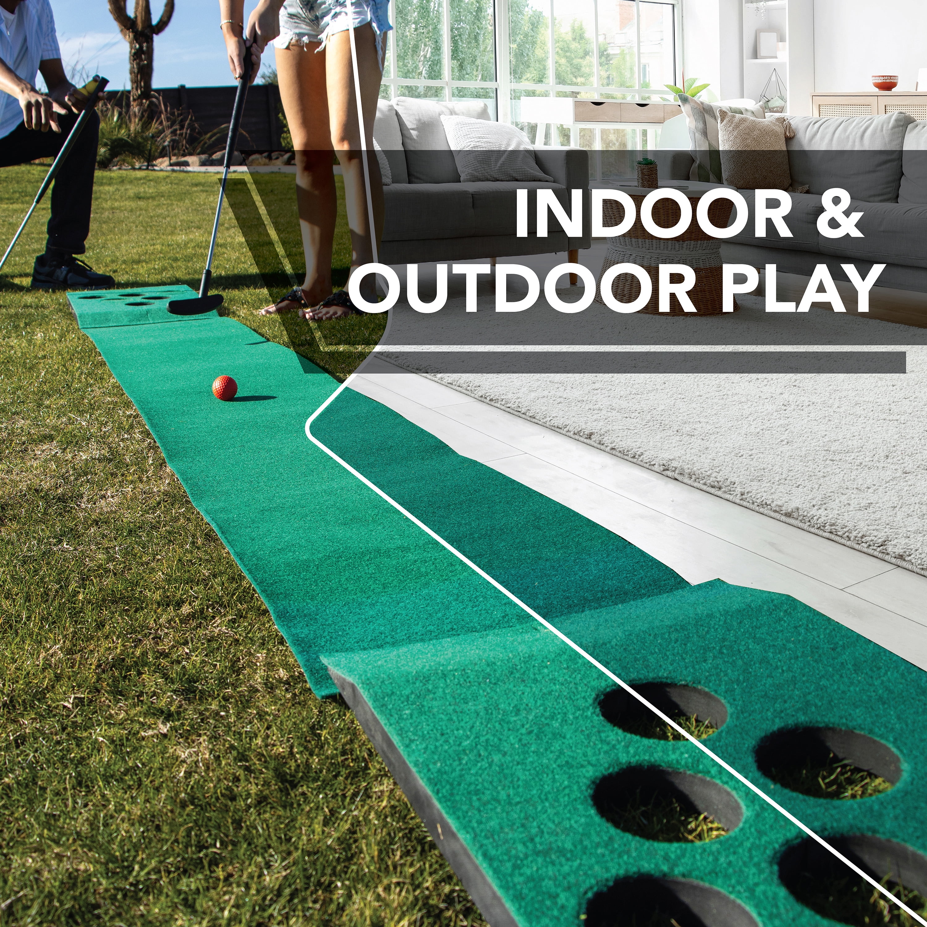 EastPoint 3-in-1 Par Pong Bocce Golf Putting Game - 3 Outdoor Games in 1 for All Ages