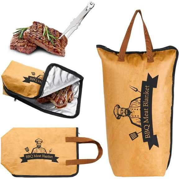 BBQ Blanket for Resting Meat - 21 Inch Smoker Meat Resting Bag, Insulated Rest Ez BBQ Blanket with Dual Zippers, for Beef, Pork Shoulders, Turkeys, Picnic Party