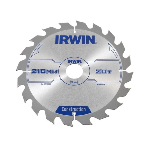 IRWIN - Construction Circular Saw Blade 210 x 30mm x 20T ATB