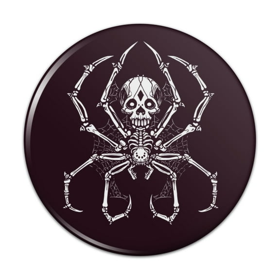 Creepy Bone Skeleton Spider Pinback Button Pin