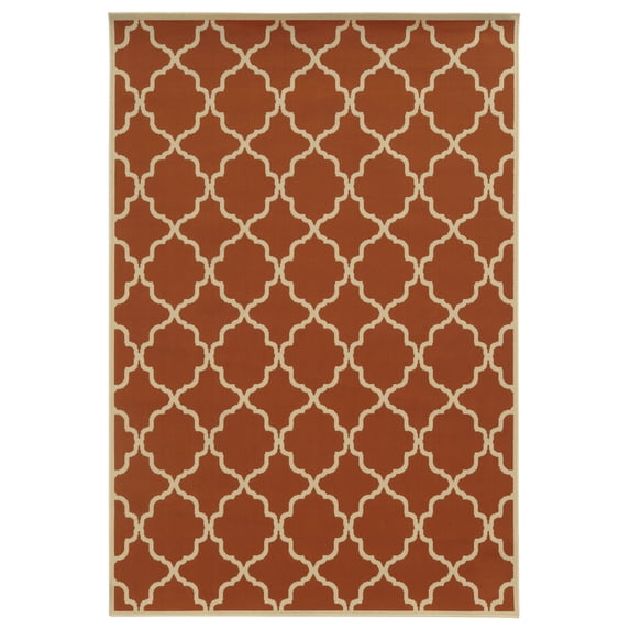 Moretti Origin Indoor/Outdoor Area Rug 4770D Outdoor Orange 5' 3" x 7' 6" Rectangle