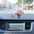 thumbnail image 1 of Oliegs Heated Blanket Cute Mini Rabbit And Peach Vase Set Car Rearview Decoration Interesting Decoration Cute Car Interior Ladies' Chocolate, 1 of 4