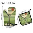 thumbnail image 2 of Yayeee Oven Mitts and Pot Holder Set of 2 Heat Resistant Kitchen Gloves Baking Hot Pad, Red Martini, 2 of 5