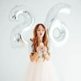 thumbnail image 5 of Efavormart Silver 40" tall Alphabet Letters / Number Foil Balloons Birthday Party  Decorations Graduation New Year Party Supply - 7, 5 of 8