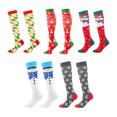 thumbnail image 2 of sweethay 1 par de calcetines de nailon con temática navideña para hombres y mujeres, calcetín cálido transpirable de tubo largo para banquetes, medias Medias Copo de nieve gris sweethay AP012906-05, 2 of 6