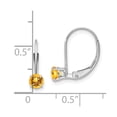 thumbnail image 4 of Auriga Fine Jewelry 14K White Gold 4mm Round November/Citrine Drop Earrings for Women (L- 0.52 inch, W- 0.16 inch), 4 of 6