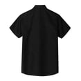 thumbnail image 4 of Qwertyu Men's Casual Button Down Shirts Short Sleeve Linen Shirts Solid Color Summer Beach Shirt Black 2XL, 4 of 4