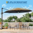 thumbnail image 2 of Danolapsi 10FT Patio Umbrella With Solar LED and Base, Round Top Cantilever Umbrella, Sun Shade Windproof Offset Umbrella With 360-Degree Rotation, Perfect for Garden, Deck, Pool Patio, Backyard, 2 of 8
