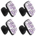 thumbnail image 2 of 4 Pcs Square Cabinet Handle Cupboard Knob Drawer Pulls Handle Leopard Texture Drawer Knobs with Screws Furniture Decoration, 2 of 7