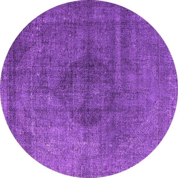 Ahgly Company Indoor Round Oriental Purple Industrial Area Rugs, 7' Round
