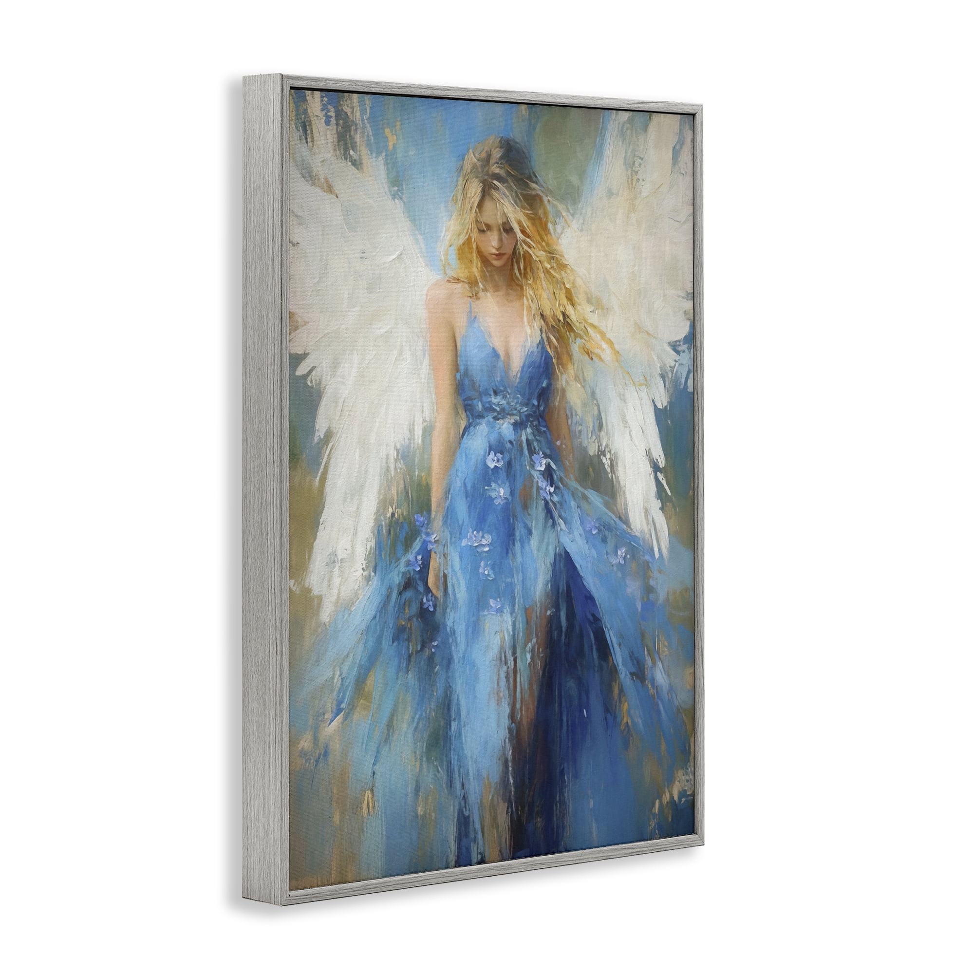 Stupell Industries Blue Flame of Hope Gray Framed Giclee Art, design by Tina LeCour