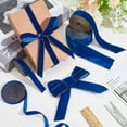 thumbnail image 6 of 13Yards 4 Sizes Velvet Wired Ribbons with Gold Wired Edge Royal Blue Single Face Velvet Ribbon Wrapping Velvet Decoration Ribbon, 6 of 9