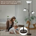 thumbnail image 4 of NATYSWAN Torchiere Floor Lamps for Living Room with 2 Reading Lamps, Modern Tall Standing Lamps, Industrial Bright Floor Lamp for Bedroom, Office, Dresser, 3 LED Bulbs Included, 4 of 8