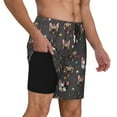 thumbnail image 2 of Daiia French Bulldogs Mens Swim Trunks Swim Shorts Quick Dry Swim Shorts with Mesh Lining Pockets-Large, 2 of 9