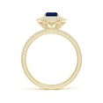 thumbnail image 2 of ANGARA Natural Split Shank Pear Sapphire and Diamond Double Halo Ring in 14K Yellow Gold for Women (Size-7x5mm) | September Birthstone, Anniversary, Jewelry Gift for Women | Natural Sapphire Ring, 2 of 9