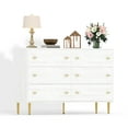 thumbnail image 2 of EDTara 6-Drawer Rustic Chest for Bedroom, 47.2" Wide Organizer With Vintage Bar Handles, Multi-Purpose Storage Dresser for Use In Bedroom, Hallway, or Living Space, 2 of 6