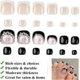 48pcs False Toenail Tips, Full Cover Rhinestones Press on Toenail