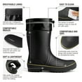 thumbnail image 3 of HISEA Mid Calf Rain Boot for Men,Anti-slip Waterproof PVC Mud Garden Boots with Adjustable Closure,Black & Yellow,Size 9, 3 of 7