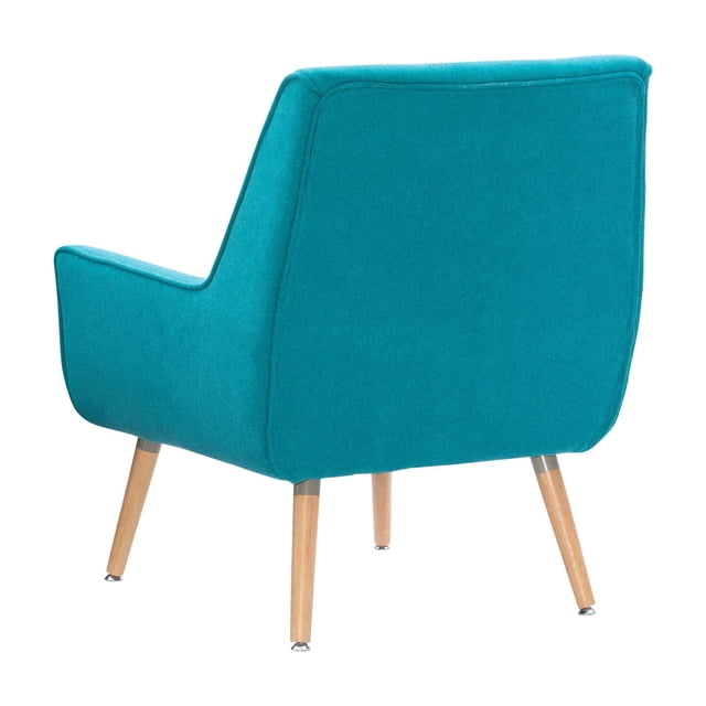Allora Polyester Fabric Upholstered Button-Tufted Back Accent Chair in Blue