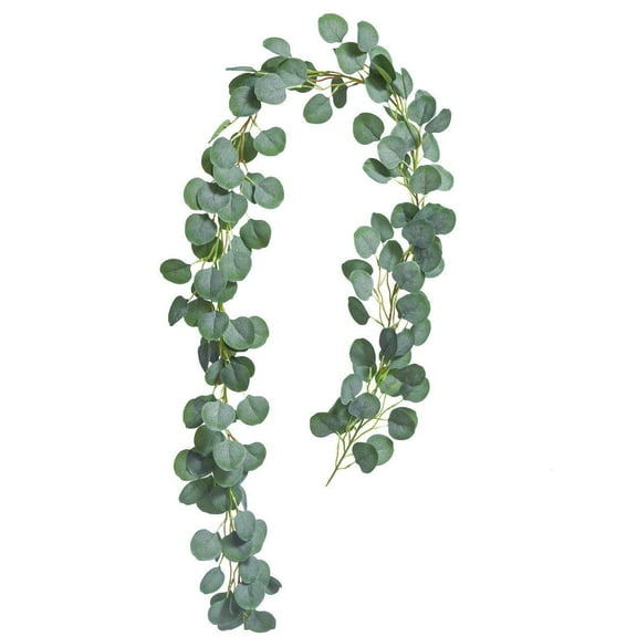 Coolmade Artificial Greenery Garland Faux Silk Eucalyptus Vines Wreath Wedding Backdrop Wall Decor Flower Arrangement (Eucalyptus Garland, 1)