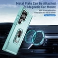 thumbnail image 6 of For Samsung Galaxy S24 Ultra 5G Case With 360° Rotation Metal Ring Holder【Magnetic Car Mount】Shockproof Rugged Full Body Protection Heavy Duty Dust/Drop Proof Cover Case​,Green, 6 of 7