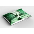 thumbnail image 2 of Ambesonne Futuristic Pillow Sham 2 Pack, Robot Girl in Glass, 26"x20", Green Green, 2 of 3