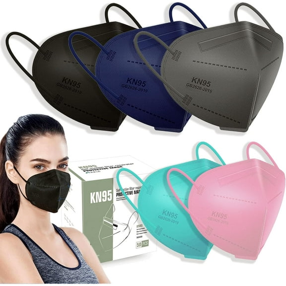 Face Mask Kn95 Masks for Protection 50 Pcs K95 Face Masks kn95 Cup Dust Safety Masks 5-Ply Breathable Comfortable Facemask for Outdoor